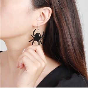 Black Spider Halloween Dangle Earrings NWT Costume Jewelry for Women & Girls